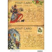 Декупажная бумага "Рождественская открытка"