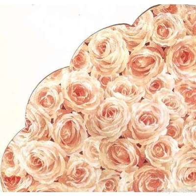 Салфетка для декупажа "Персиковые розы круглая" 33х33 см