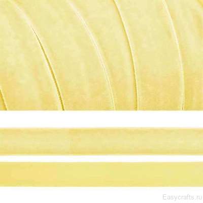 Лента бархатная 20 мм "Нежный желтый" (фасовка 3 метра)