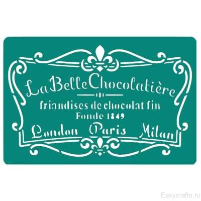 Трафарет клеевой многоразовый "La Belle Chocolatier"