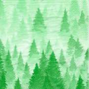 Салфетка для декупажа "Туман в лесу зеленый" 33х33 см