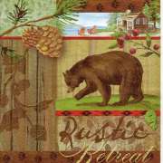 Салфетка для декупажа "Дикая природа- медведь" 33х33 см