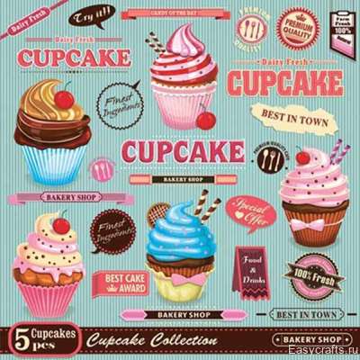 Салфетка для декупажа "Capcakes" 33х33 см