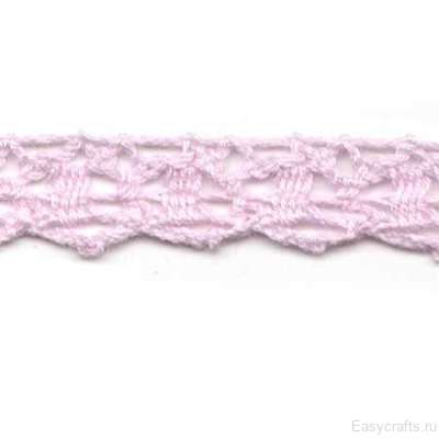 Кружево вязаное "Трапеция нежно-розовая" 1 см (фасовка 3 метра)