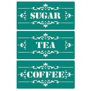 Трафарет клеевой многоразовый "Sugar-Tea-Coffee 3"