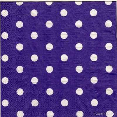 Салфетка для декупажа "Горох крупный фиолетовый" 33х33 см