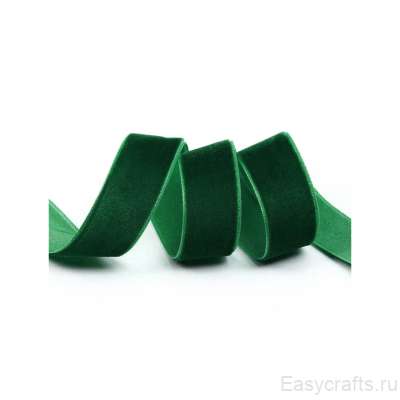 Лента бархатная 25 мм "Изумрудный" (фасовка 3 метра)