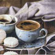 Салфетка для декупажа "Голубая чашка кофе" 33х33 см