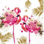 Салфетка для декупажа "Цветочные фламинго" 33х33 см
