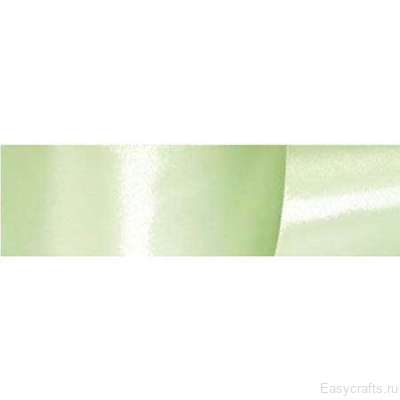 Лента атласная 12 мм на катушке (5 метров) "Бледный зеленый"