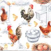 Салфетка для декупажа "Петушки и курочки" 33х33 см