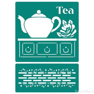 Трафарет клеевой многоразовый "Tea"