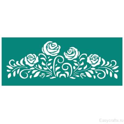 Трафарет клеевой многоразовый 8х20 см "Бордюр с розами"