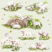 Салфетка для декупажа "Весенние овечки" 33х33 см