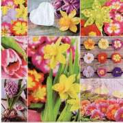 Салфетка для декупажа "Весенние цветы коллаж" 33х33 см