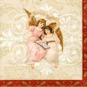 Салфетка для декупажа "Ангелы с книгой" 33х33 см