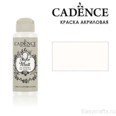 Краска акриловая матовая с бархатистым эффектом Cadence "Style Matt" 120мл, цвет 9001