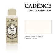 Краска акриловая матовая с бархатистым эффектом Cadence "Style Matt" 120мл, цвет 9002