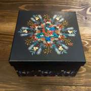 Коробка картонная подарочная "Новогодняя ботаника" 14х14х8 см