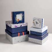 Коробка картонная подарочная "Новогодние птички" 14х14х8 см