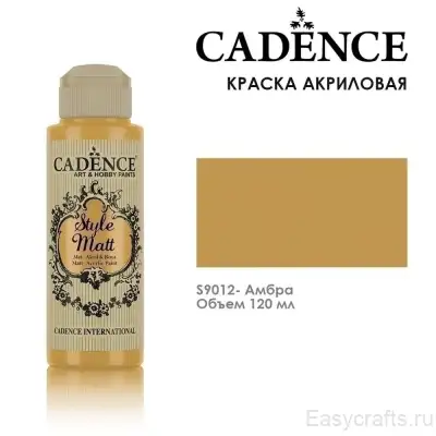 Краска акриловая матовая с бархатистым эффектом Cadence "Style Matt" 120мл, цвет 9012