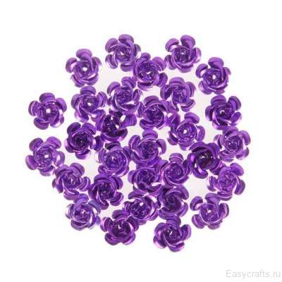 Набор декора 1,5х1,5 см "Фиолетовые розочки" (30 шт.)