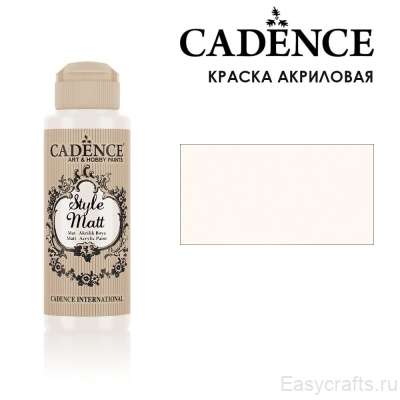Краска акриловая матовая с бархатистым эффектом Cadence "Style Matt" 120мл, цвет 9017