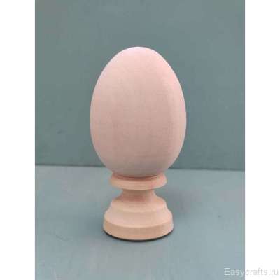 Заготовка деревянная 12 см, d=6 см "Яйцо с подставкой, монолит"