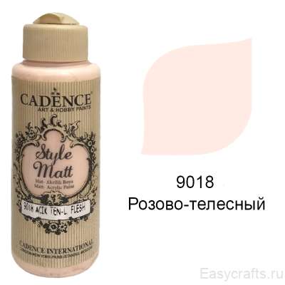 Краска акриловая матовая с бархатистым эффектом Cadence "Style Matt" 120мл, цвет 9018