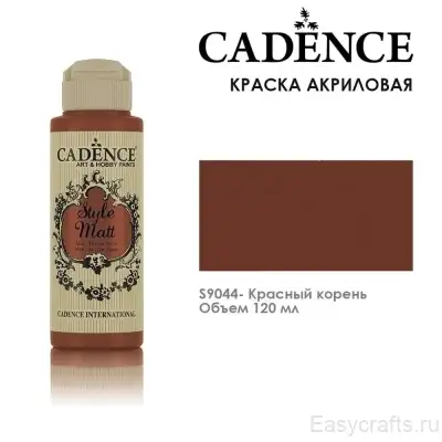 Краска акриловая матовая с бархатистым эффектом Cadence "Style Matt" 120мл, цвет 9044