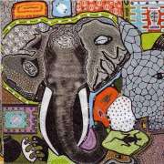 Салфетка для декупажа "Слон, Африка" 33х33 см
