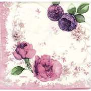 Салфетка для декупажа "Розы сиреневые и розовые" 33х33 см