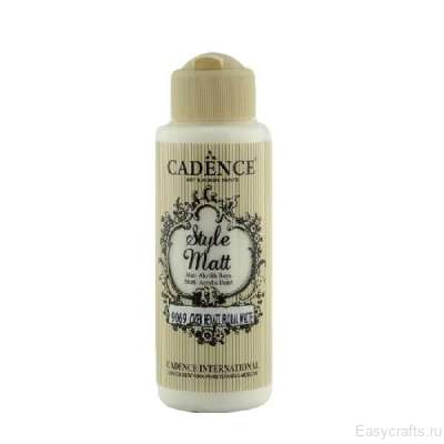 Акриловая краска матовая с бархатистым эффектом Style Matt Acrylic Paint Cadence 120 мл. "Цветочный белый" цв.9069