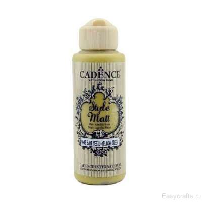 Акриловая краска матовая с бархатистым эффектом Style Matt Acrylic Paint Cadence 120 мл. "Желто-зеленый" цв.9045