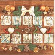 Салфетка для декупажа "Merry Christmas надпись" 33х33