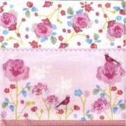Салфетка для декупажа "Розовый мир - цветы"  33х33 см