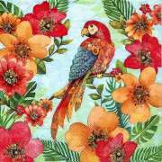 Салфетка для декупажа "Тропический попугай" 33х33 см