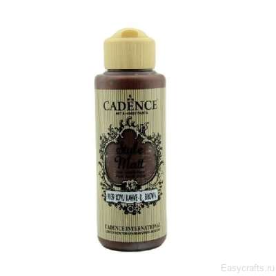 Акриловая краска матовая с бархатистым эффектом Style Matt Acrylic Paint Cadence 120 мл. "Тёмно-коричневый" цв.9039