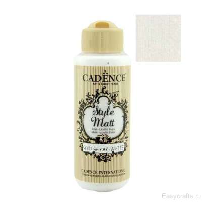 Акриловая краска матовая с бархатистым эффектом Style Matt Acrylic Paint Cadence 120 мл. "Белая" цв. 9001