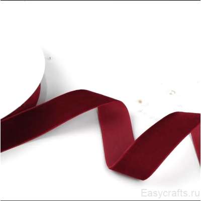 Лента бархатная 15 мм "Темный красный" (фасовка 3 метра) (1) (1)