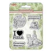 Штампы силиконовые ScrapBerrys "Пицца" Discover Italy русский